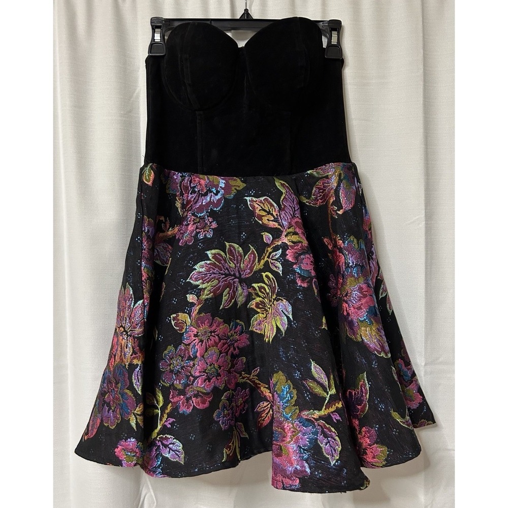 Minkpink Womens Velvet Floral Mini Dress Cocktail Party M